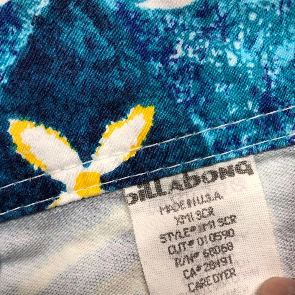 Billabong Mens Blue Tropical Hibiscus Floral Board Shorts Swim Trunks Size 29